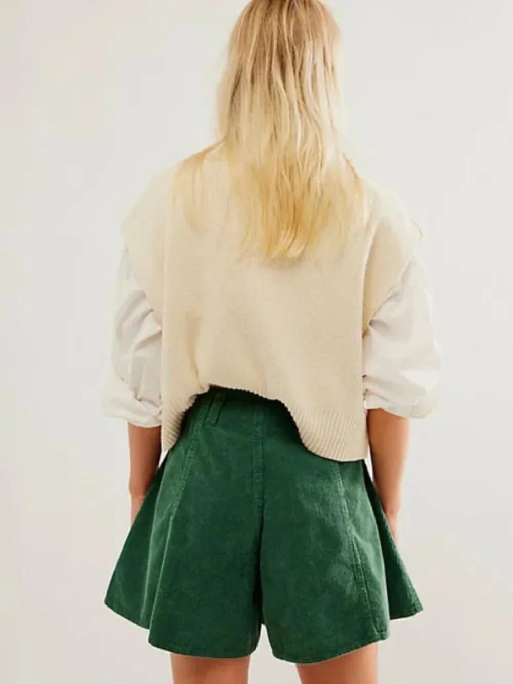 Free People We The Free  Summer Days Cord Shorts Green High Waist S